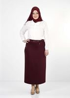 Tesettür giyim BORDO 1251 ETEK