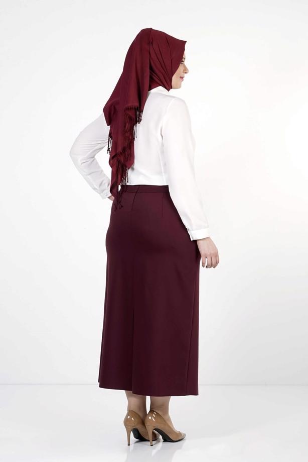 Tesettür giyim BORDO 1251 ETEK - TRENDTESETTÜR