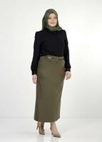 Vêtements hijab KAKI JUPE DROITE À CLOUTÉE 1251 