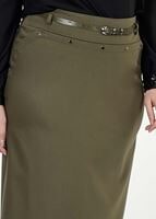 Hijab clothing KHAKI STUDDED STRAIGHT CUT SKIRT 1251 