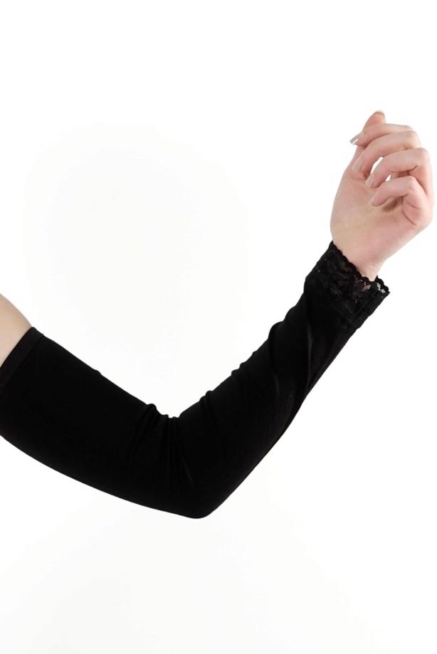 Vêtements hijab NOIR MANCHES À LACETS 30055 - TRENDTESETTÜR