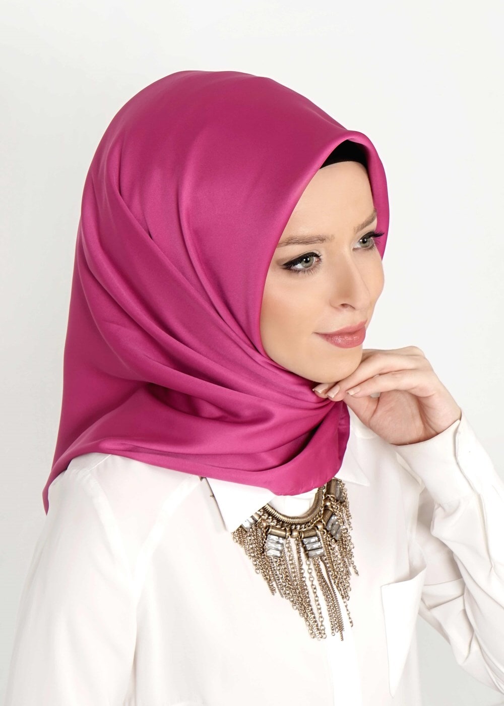 Tesettür giyim FUŞYA T 27600 Düz Renkli Eşarp