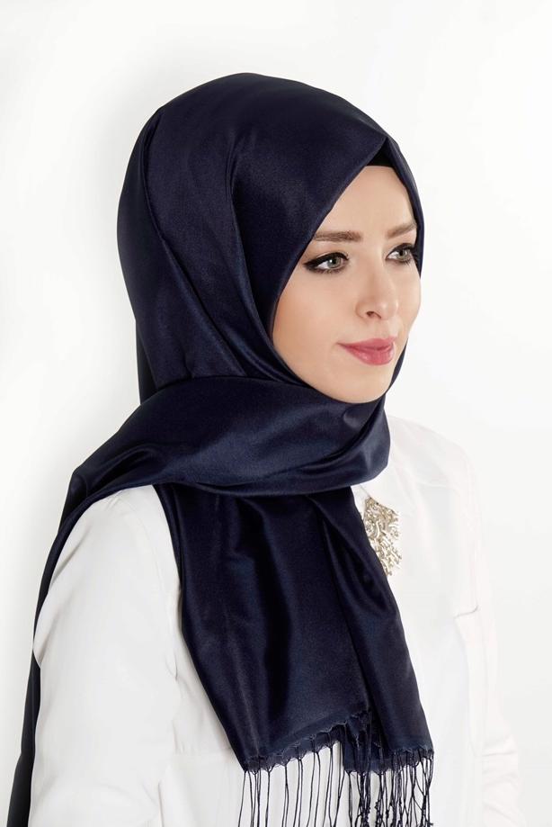 Vêtements hijab BLEU MARINE T 28013 Polo İpeksi Şal - TRENDTESETTÜR
