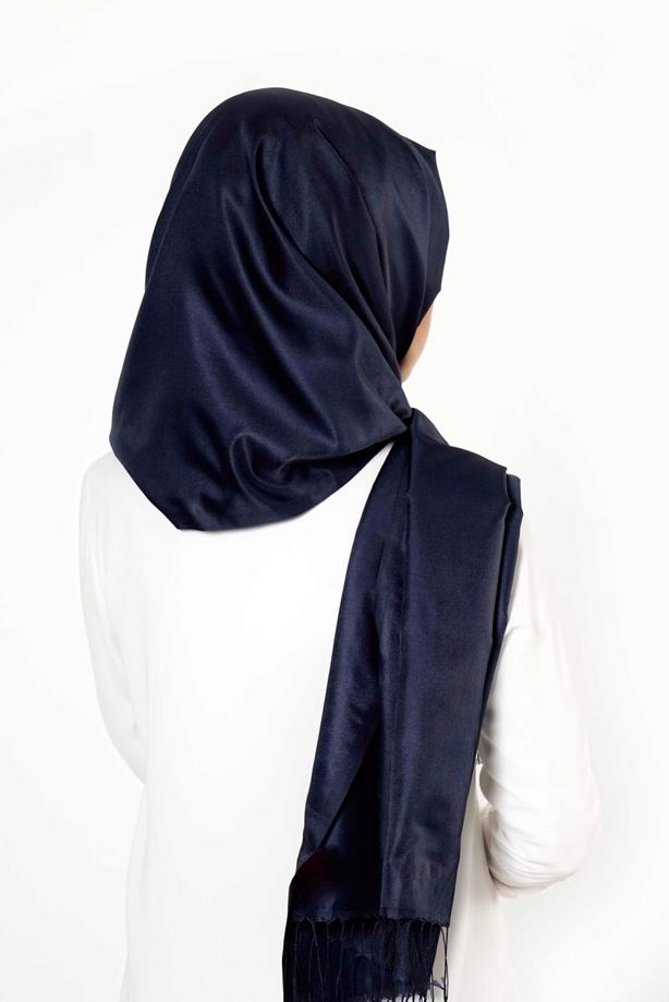 Vêtements hijab BLEU MARINE T 28013 Polo İpeksi Şal - TRENDTESETTÜR