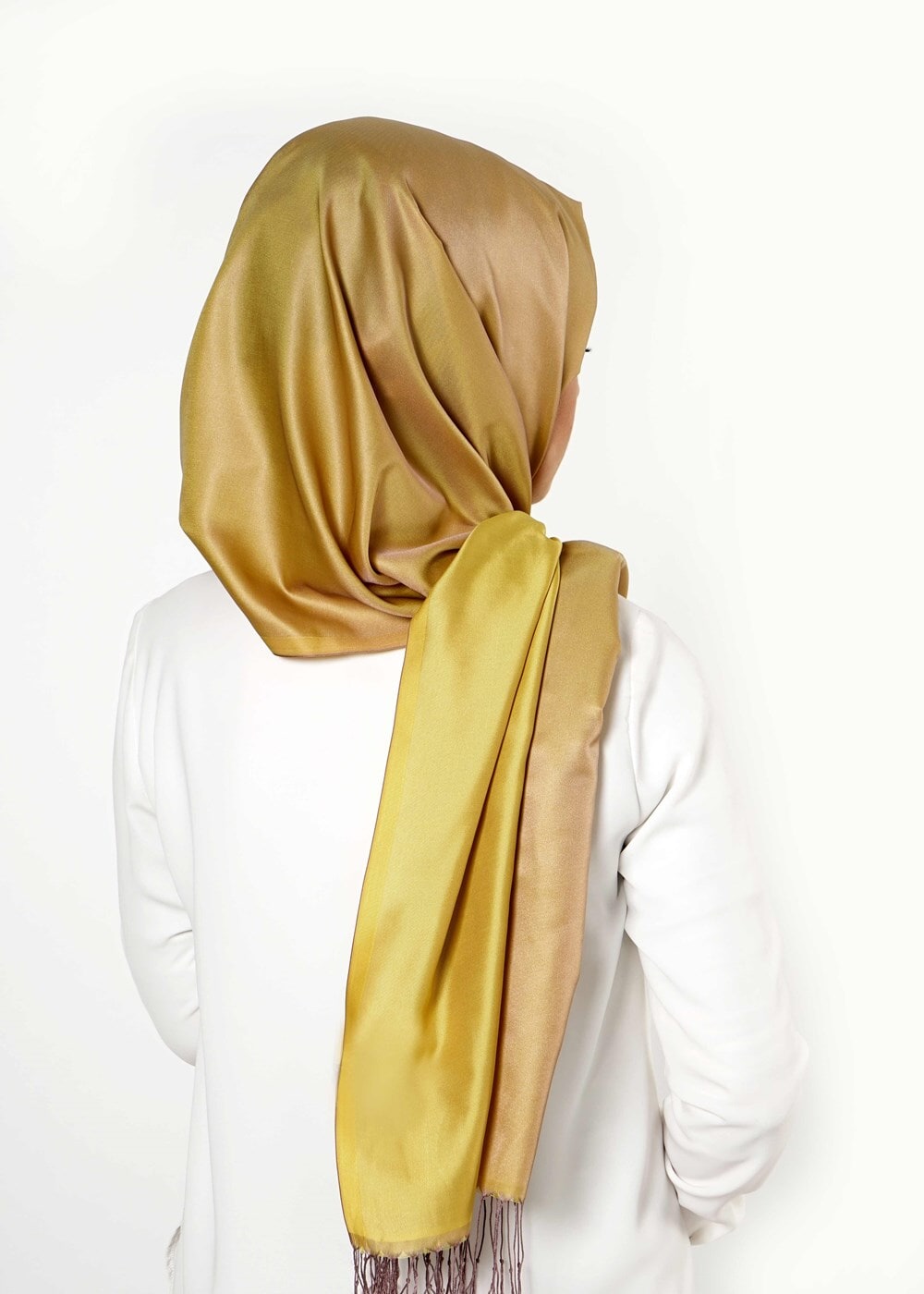 Tesettür giyim SARI T 28013 Polo İpeksi Şal