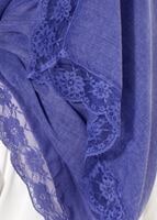 Tesettür giyim MAVİ T 7505-1 Koton Dantel Şal