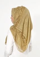 Tesettür giyim ALTIN T 7505-1 Koton Dantel Şal