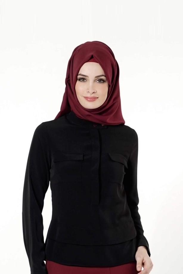 Vêtements hijab  HIDDEN BUTTONED BLOUSE 8638 - TRENDTESETTÜR