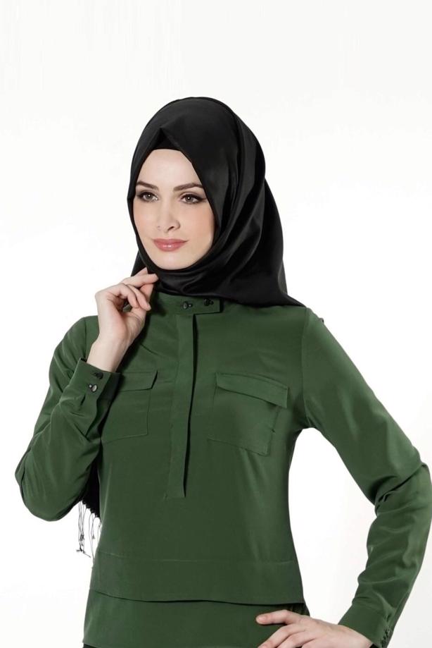 Vêtements hijab  HIDDEN BUTTONED BLOUSE 8638 - TRENDTESETTÜR