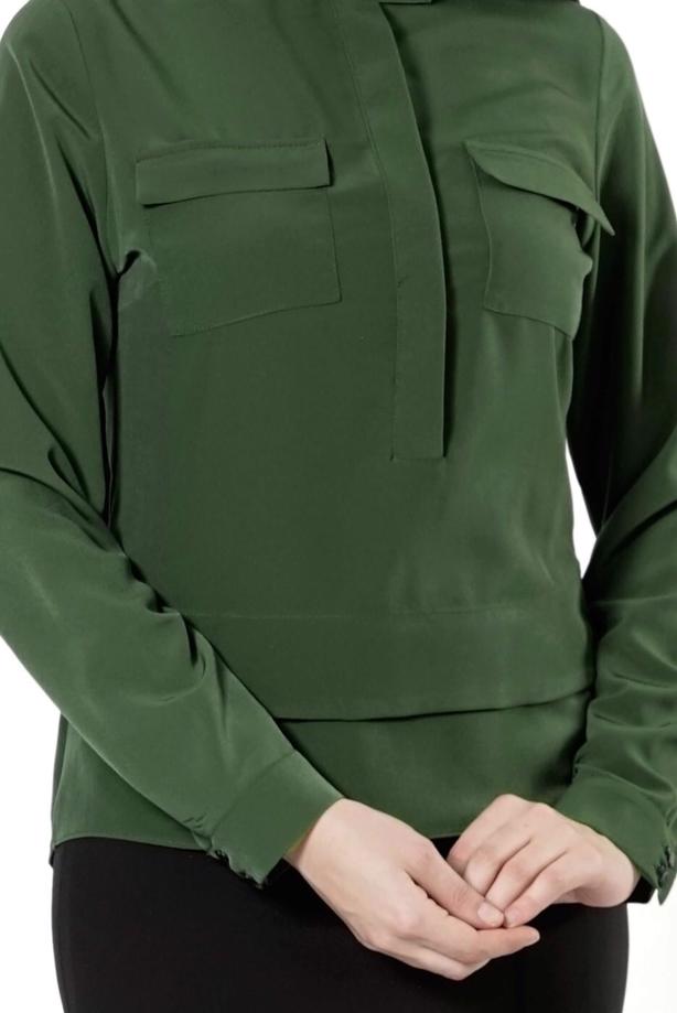 Vêtements hijab  HIDDEN BUTTONED BLOUSE 8638 - TRENDTESETTÜR