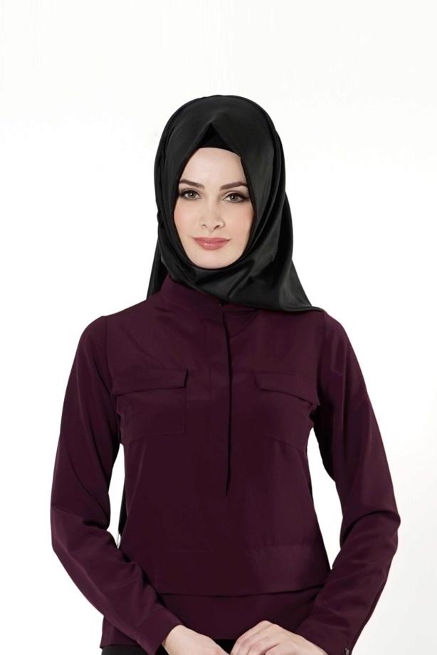 Vêtements hijab  HIDDEN BUTTONED BLOUSE 8638 - TRENDTESETTÜR