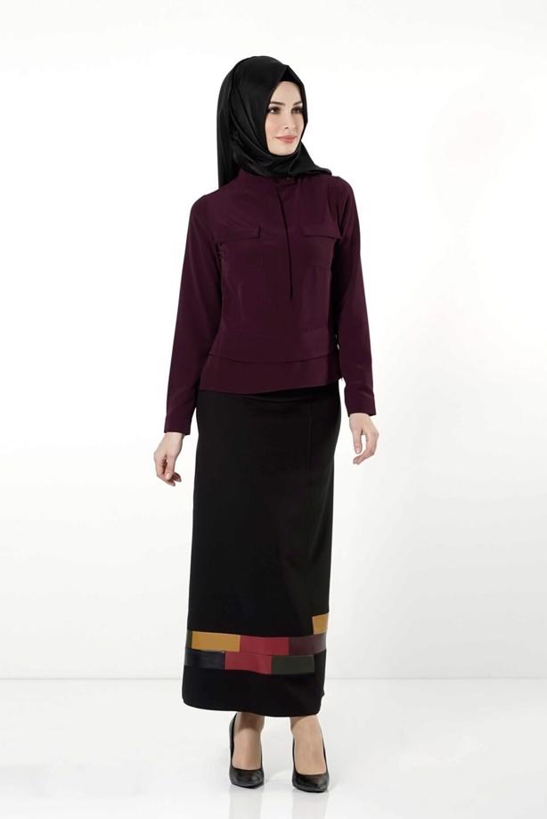 Vêtements hijab  HIDDEN BUTTONED BLOUSE 8638 - TRENDTESETTÜR