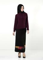 Vêtements hijab ROUGE BORDEAUX CHEMISIER À BOUTONNÉ 8638 