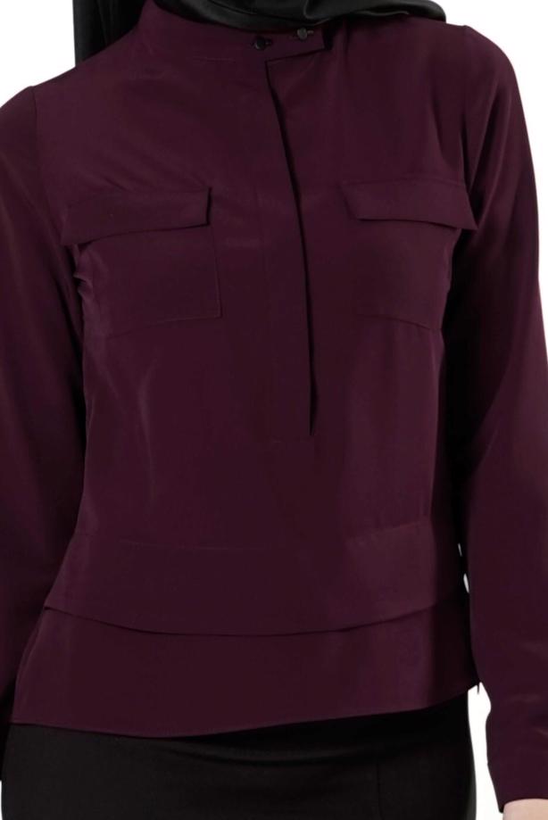 Vêtements hijab  HIDDEN BUTTONED BLOUSE 8638 - TRENDTESETTÜR