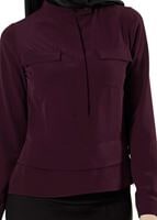 Vêtements hijab ROUGE BORDEAUX CHEMISIER À BOUTONNÉ 8638 