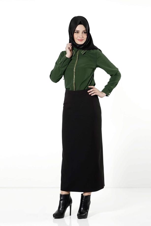 Vêtements hijab  EMBELLISHED BLOUSE 8653  - TRENDTESETTÜR