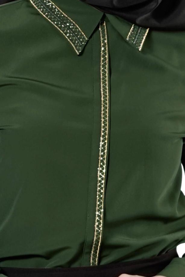 Vêtements hijab  EMBELLISHED BLOUSE 8653  - TRENDTESETTÜR