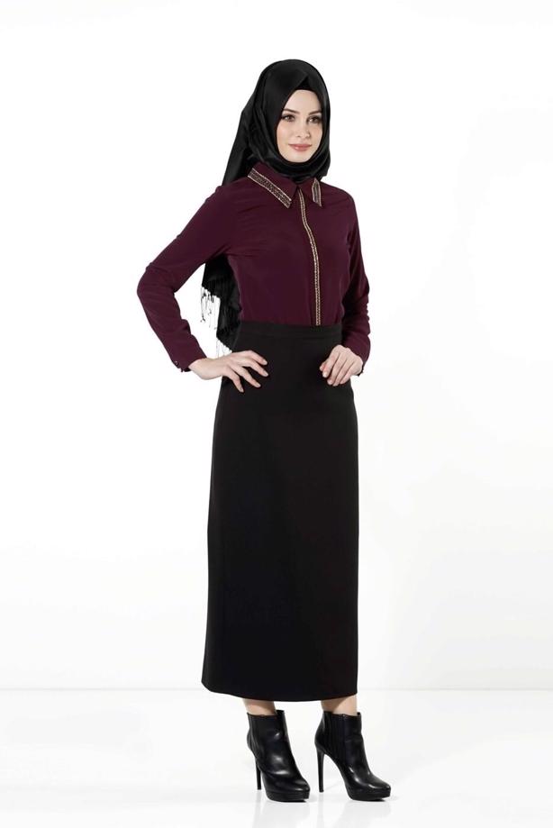 Vêtements hijab  EMBELLISHED BLOUSE 8653  - TRENDTESETTÜR