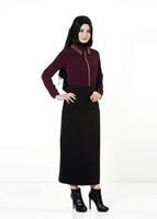 Vêtements hijab ROUGE BORDEAUX CHEMISIER À EMBELLI 8653 