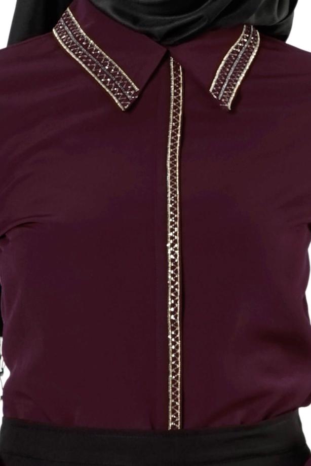 Vêtements hijab  EMBELLISHED BLOUSE 8653  - TRENDTESETTÜR