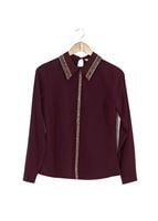 Vêtements hijab ROUGE BORDEAUX CHEMISIER À EMBELLI 8653 