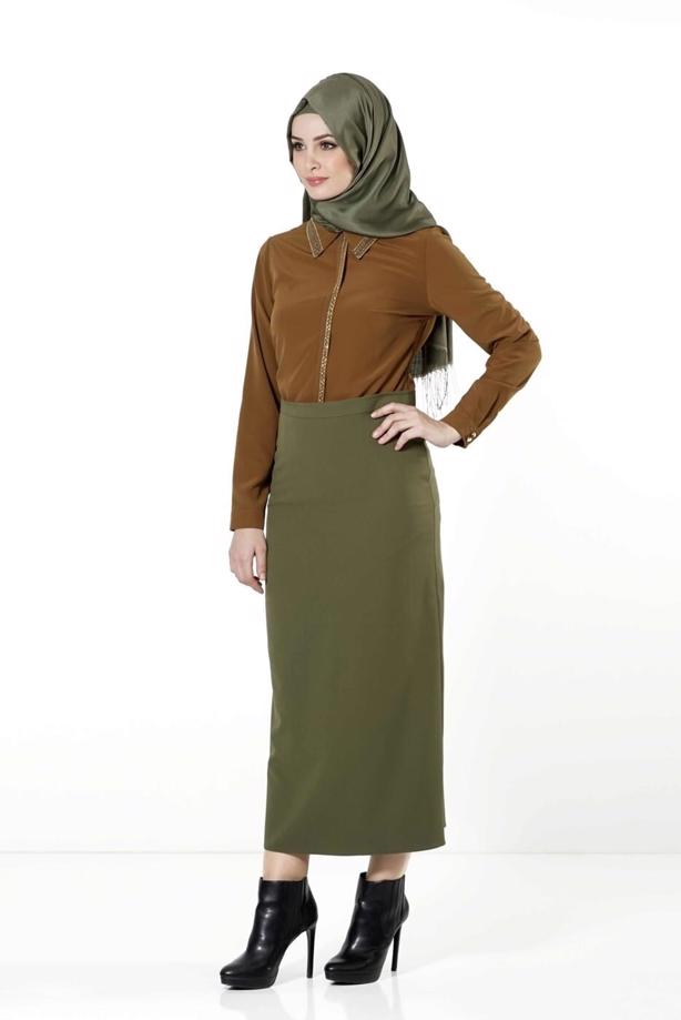 Vêtements hijab  EMBELLISHED BLOUSE 8653  - TRENDTESETTÜR