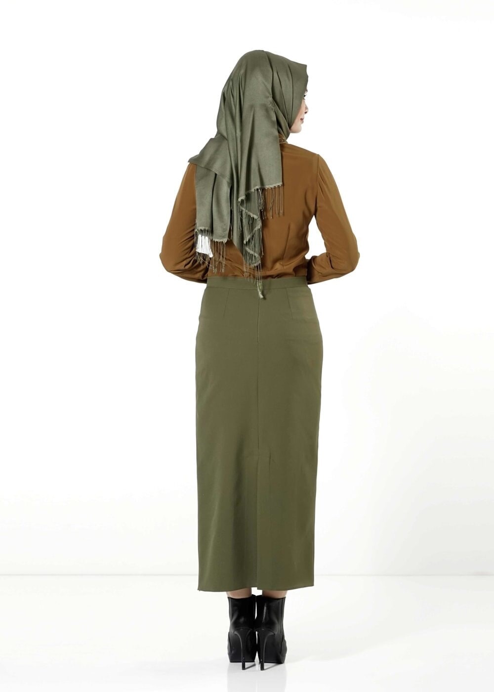 Vêtements hijab JAUNE CHEMISIER À EMBELLI 8653 