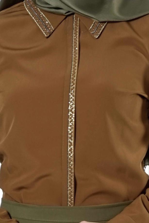 Vêtements hijab  EMBELLISHED BLOUSE 8653  - TRENDTESETTÜR