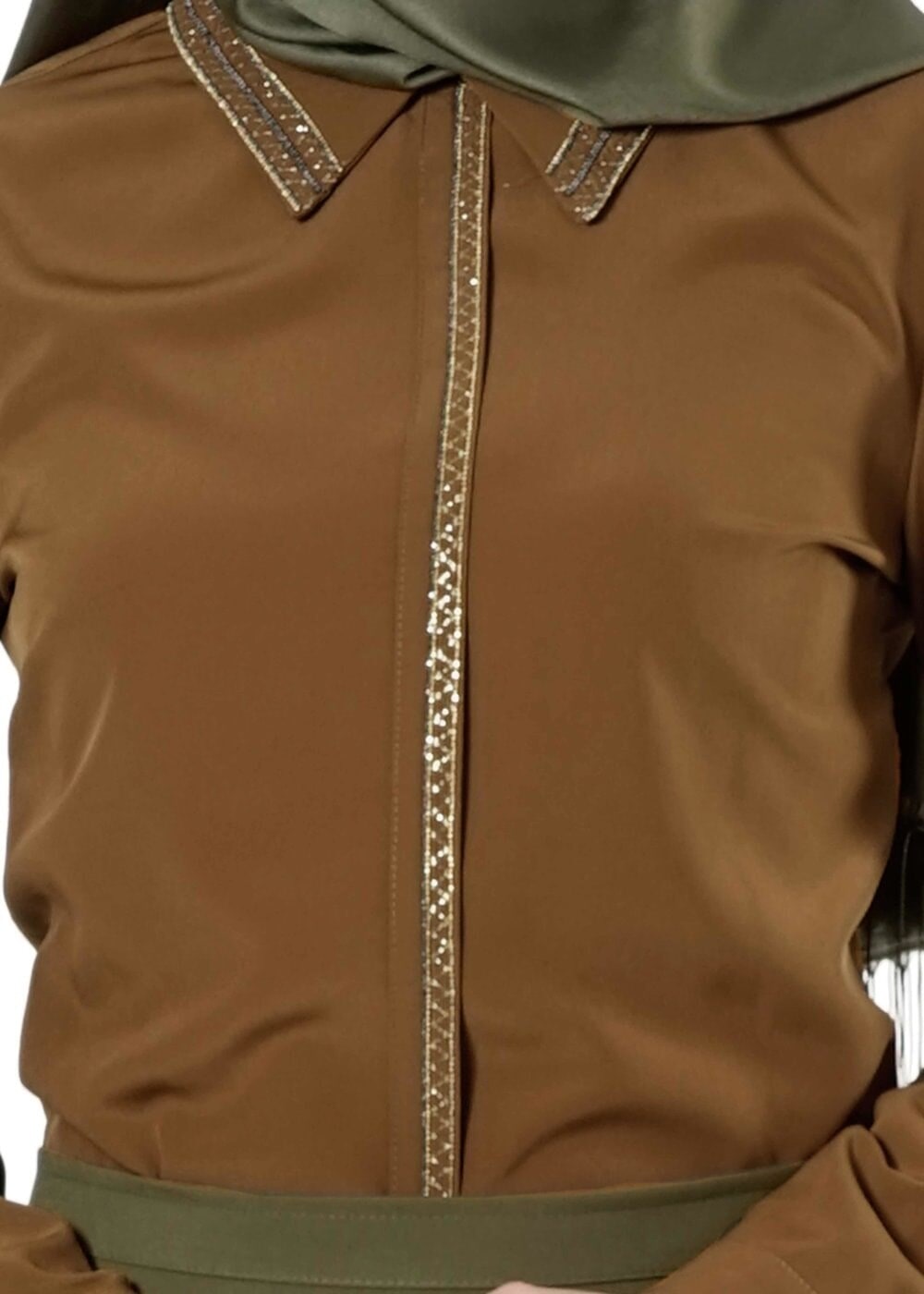 Vêtements hijab JAUNE CHEMISIER À EMBELLI 8653 