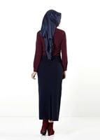 Vêtements hijab ROUGE BORDEAUX CHEMISIER EN DENTELLE 8655 