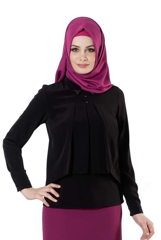 Vêtements hijab  EMBELLISHED BLOUSE 8661  - TRENDTESETTÜR