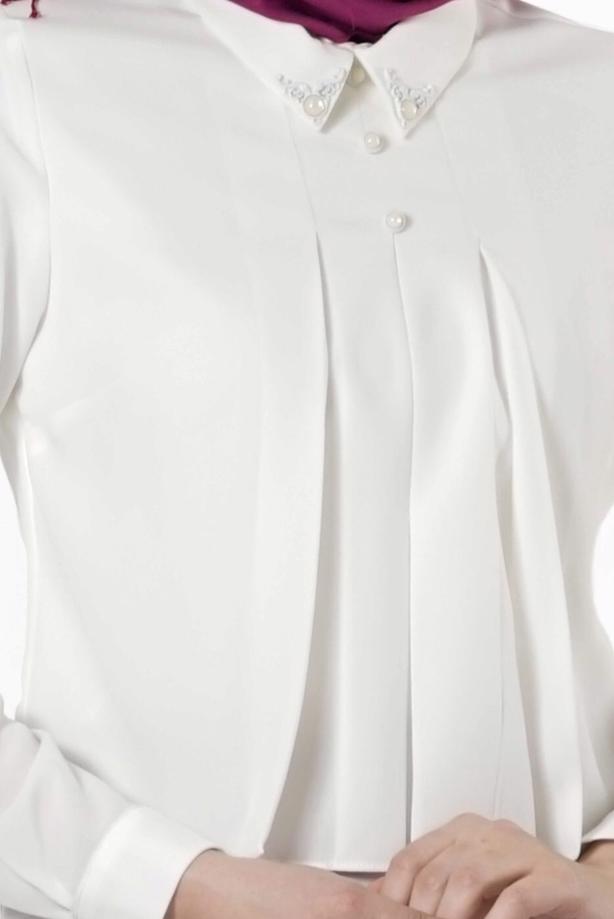 Vêtements hijab  EMBELLISHED BLOUSE 8661  - TRENDTESETTÜR