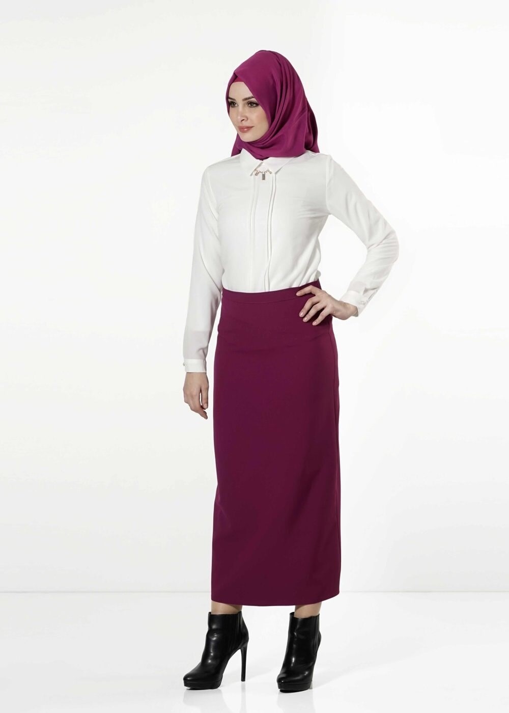 Vêtements hijab ÉCRU CHEMISIER EN MOUSSELINE 8668 