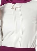 Vêtements hijab ÉCRU CHEMISIER EN MOUSSELINE 8668 