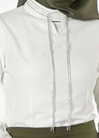 Vêtements hijab ÉCRU TUNIQUE À EMBELLIE 8671 