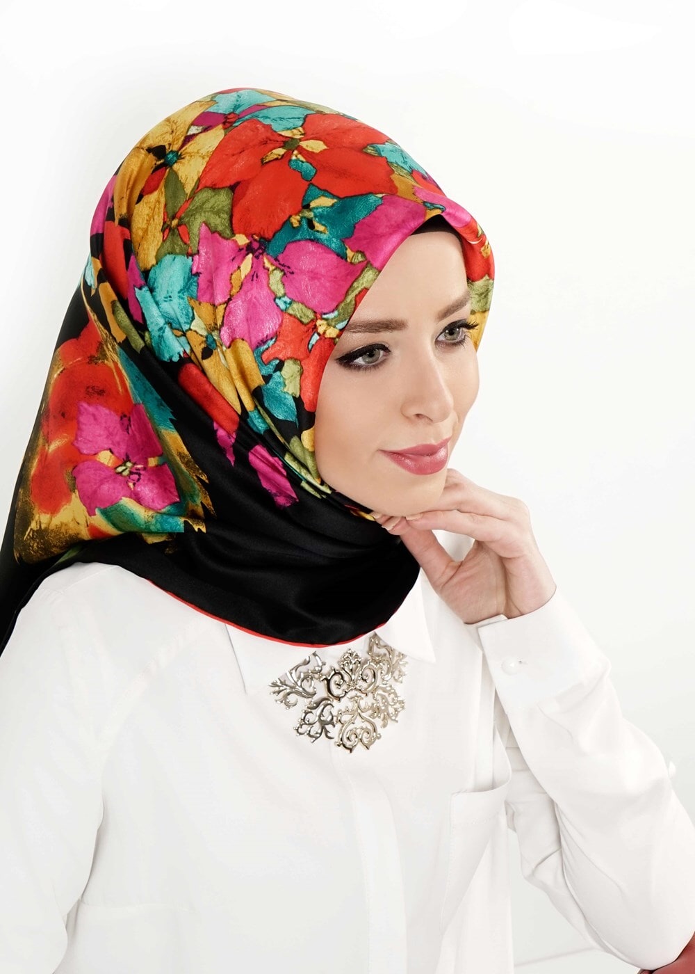 Vêtements hijab NOIR T 27630 Piramit Rayon Eşarp