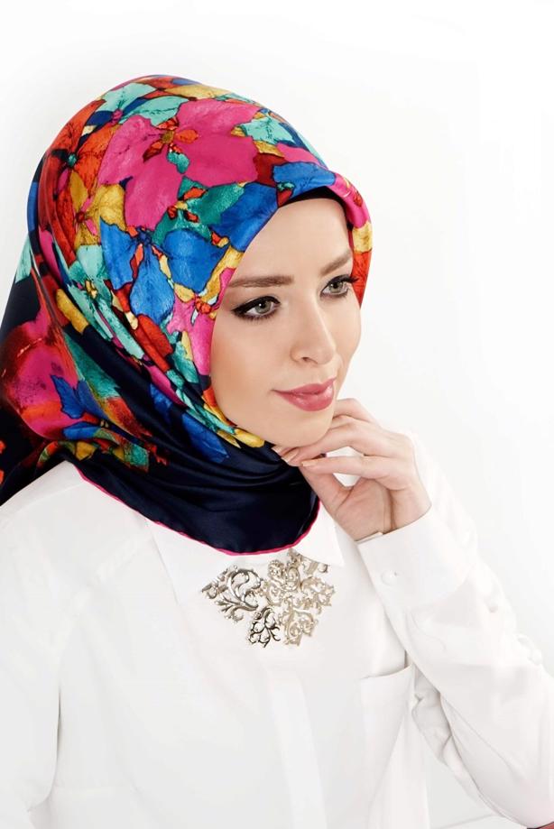 Vêtements hijab BLEU MARINE T 27630 Piramit Rayon Eşarp - TRENDTESETTÜR