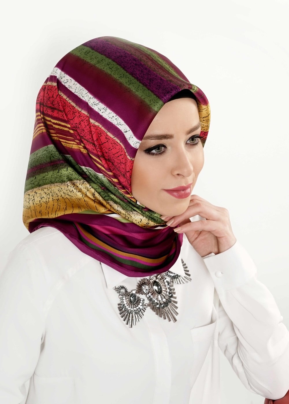 Vêtements hijab FUCHSIA T 27631 Piramit Rayon Eşarp