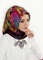 Hijab clothing PURPLE T 27632 Piramit Rayon Eşarp