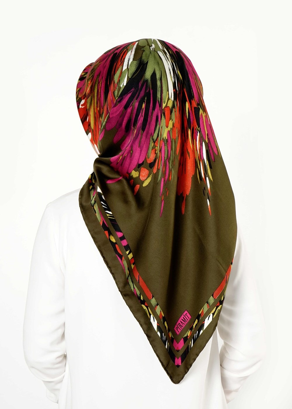 Vêtements hijab KAKI T 27632 Piramit Rayon Eşarp