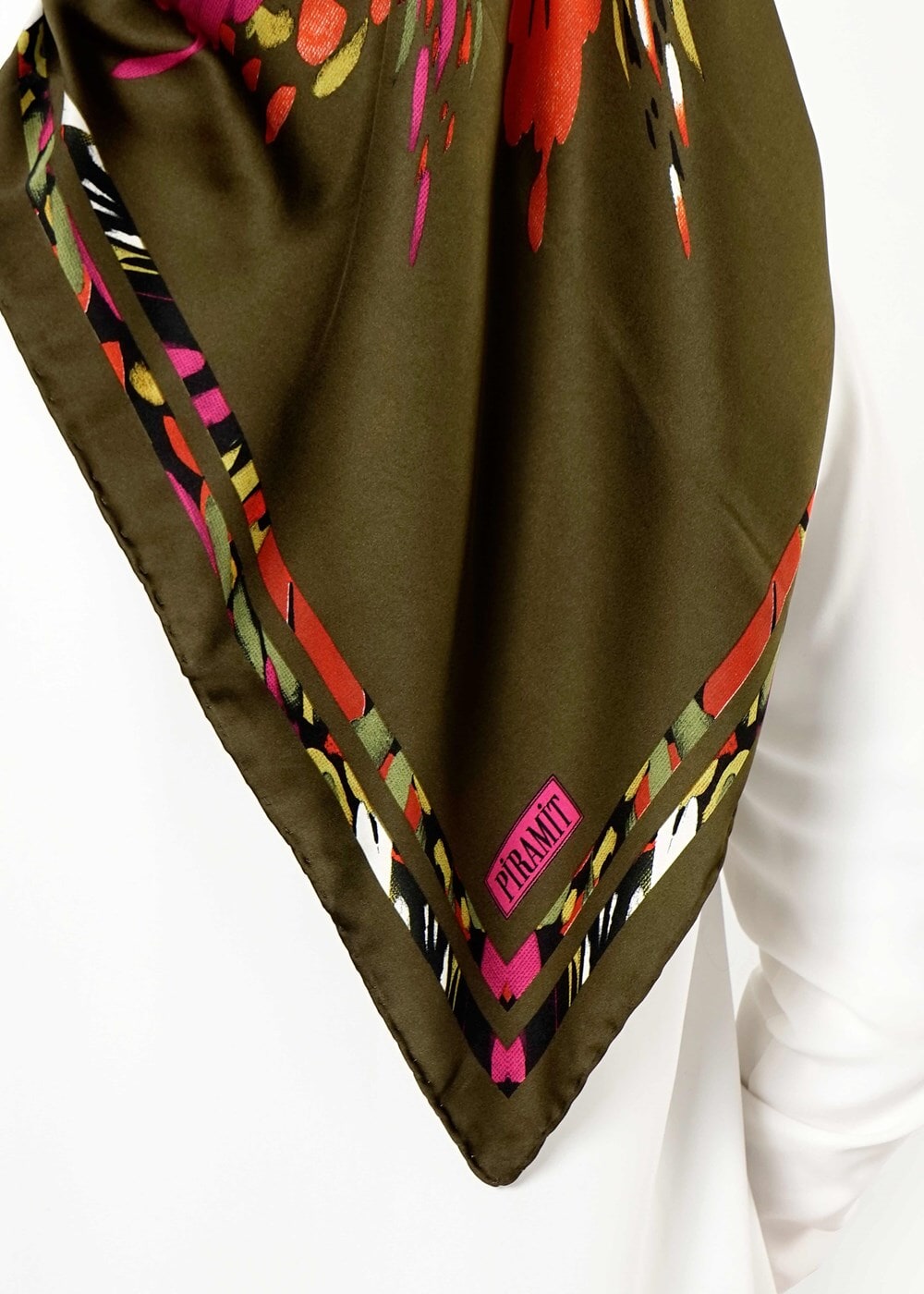 Vêtements hijab KAKI T 27632 Piramit Rayon Eşarp