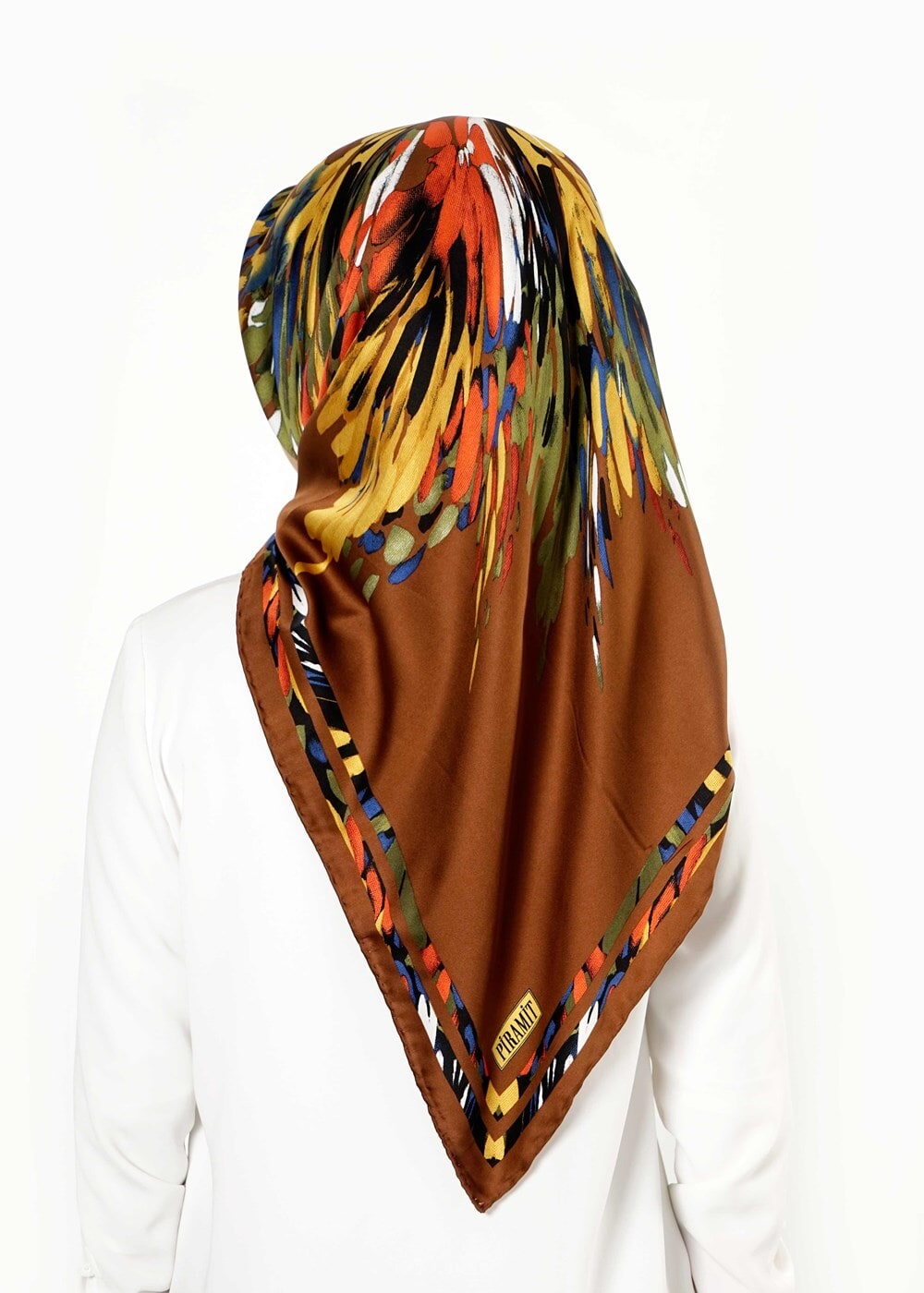 Vêtements hijab BRUN T 27632 Piramit Rayon Eşarp