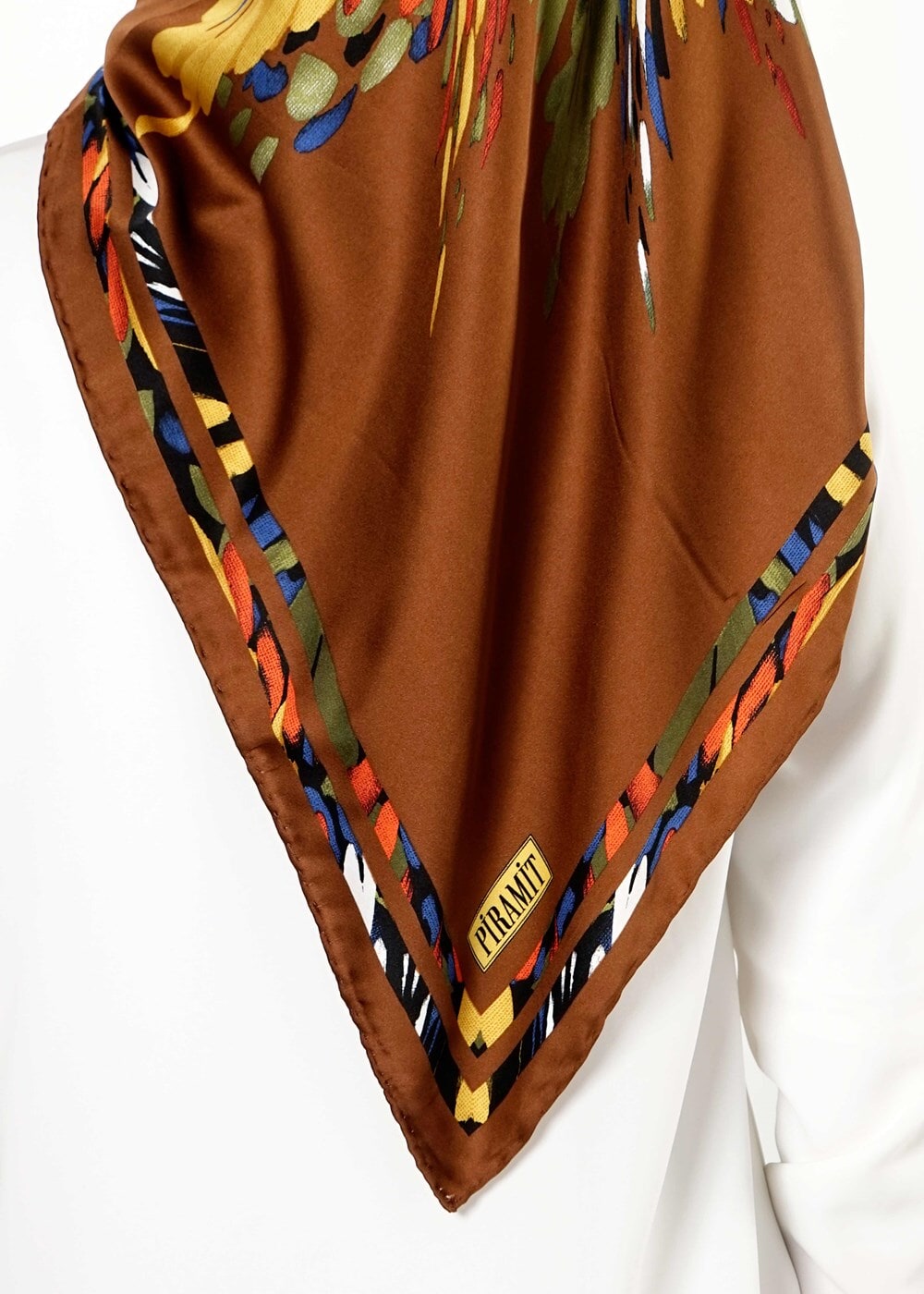 Vêtements hijab BRUN T 27632 Piramit Rayon Eşarp