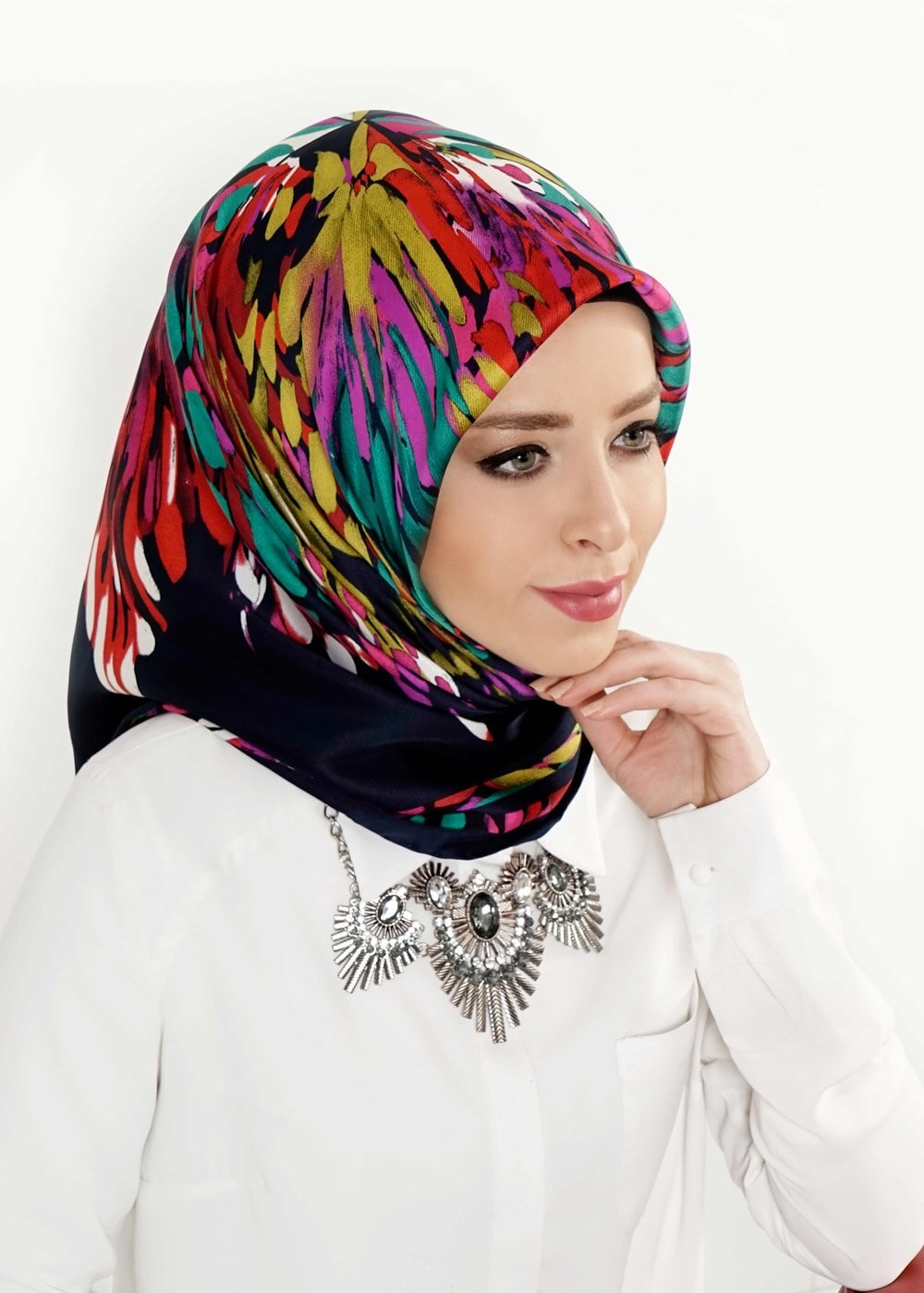 Vêtements hijab BLEU MARINE T 27632 Piramit Rayon Eşarp