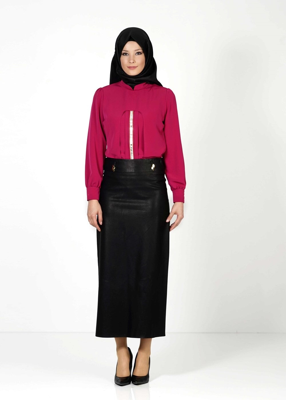 Tesettür giyim FUŞYA 4385 BLUZ