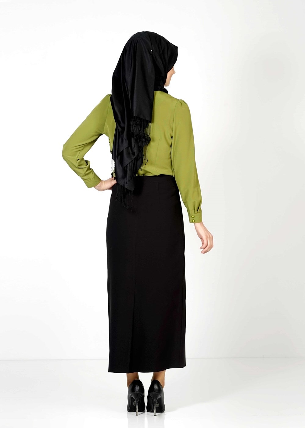 Tesettür giyim YEŞİL 4388 BLUZ
