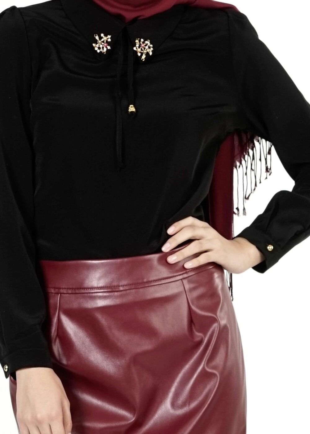 Tesettür giyim SİYAH 4381-1 BLUZ