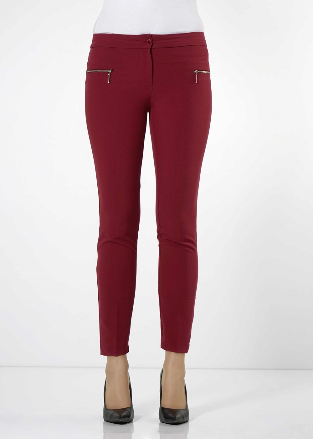 Tesettür giyim BORDO DAR PAÇA PANTOLON 3165 