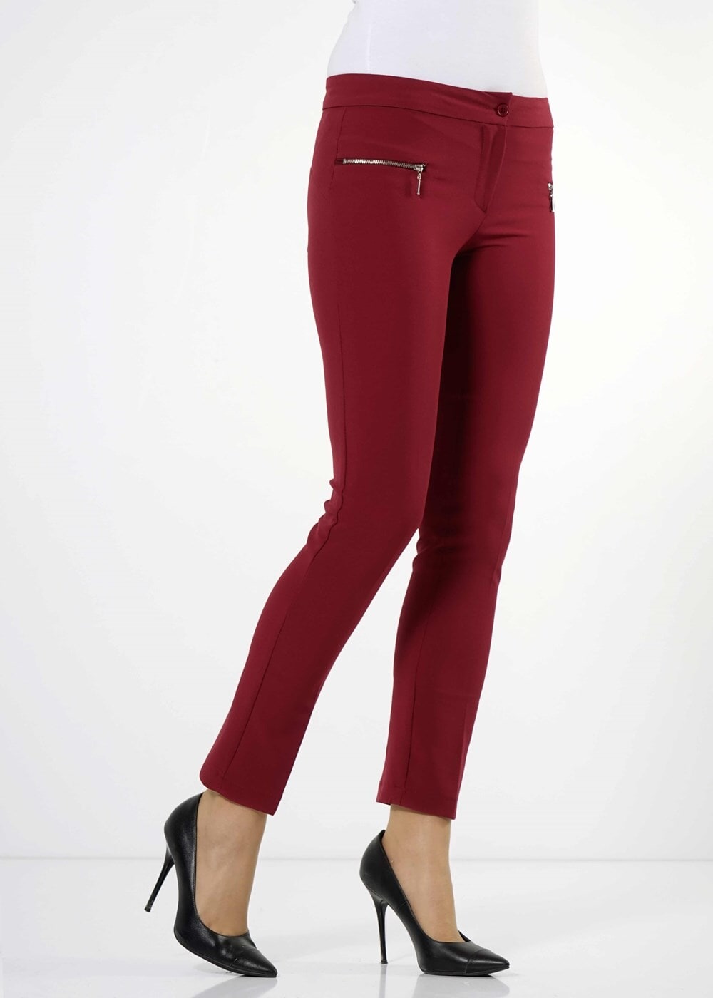 Tesettür giyim BORDO DAR PAÇA PANTOLON 3165 