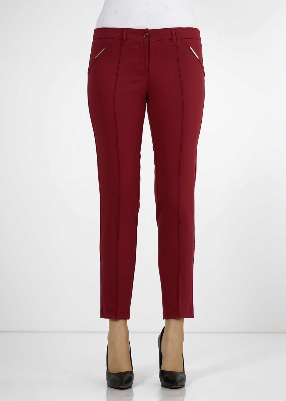 Tesettür giyim BORDO DAR PAÇA PANTOLON 3167 